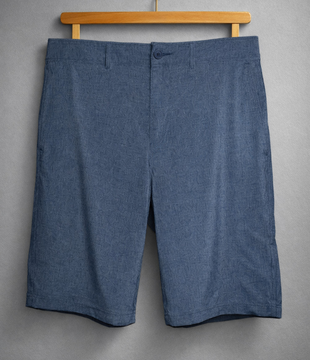 Goodfellow Co Mens Blue Lightweight Shorts Sz 28 Flat Front Back Button Pockets